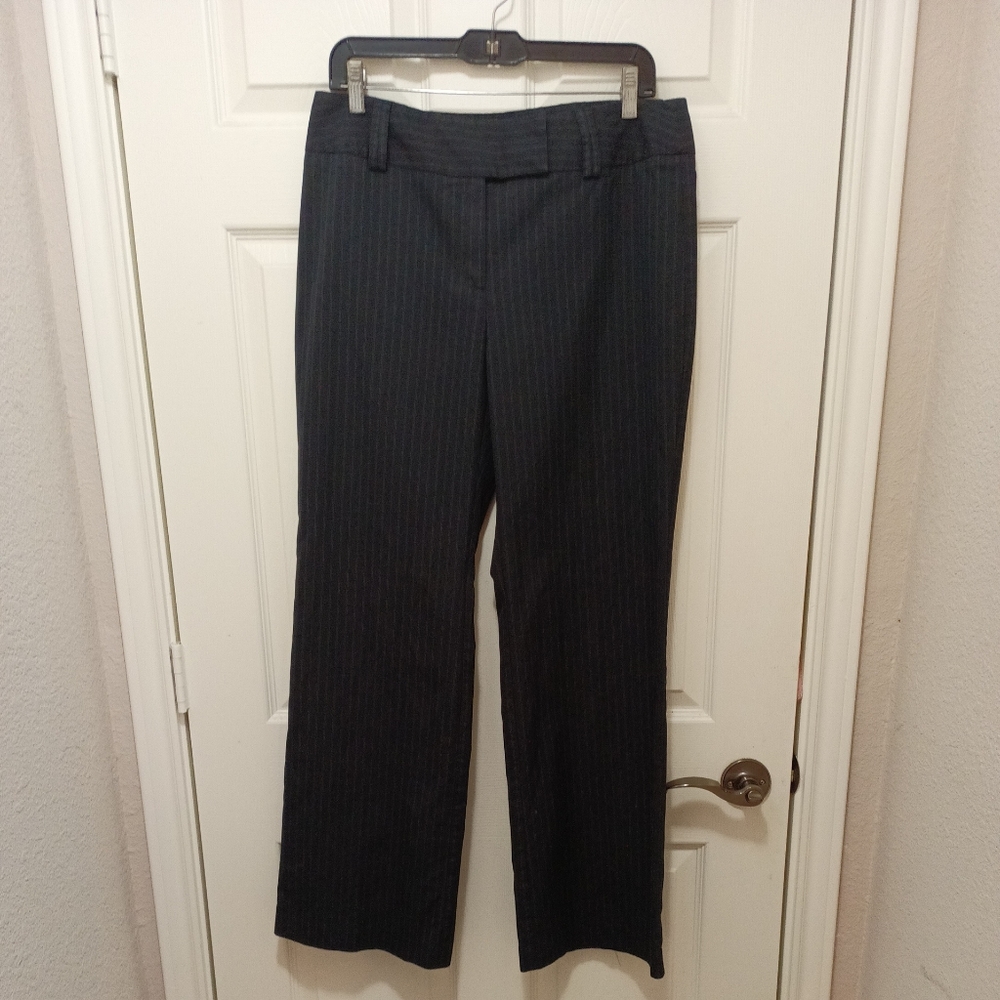 A Line Pin Striped Black & Gray Dress Pants Slacks Size 12